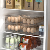 BPA Free Stackable Egg Holder, Refrigerator Organizer Bins, 18 Egg Tray