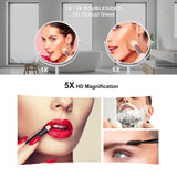 Ettori Makeup Mirror Dual Sided Vanity Mirror, 1X and 5X Magnification, 360 Swivel Round Mirror, No Light, White