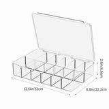 Clear Acrylic Makeup Organizer with Cover - 12 Compartments Cosmetic and Jewelry Organizer for Vanity and Desk Storage
