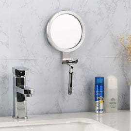 Ettori Shower Mirror Fogless for Shaving with Razor Holder, Powerful Lock Suction Fogless Mirror for Shower