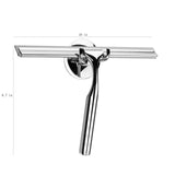 Ettori Shower Squeegee Stainless Steel Squeegee with Suction Storage Hook -10'', Chrome