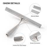 Shower Squeegee for Shower Doors 10 Inch Bathroom Squeegee for Windows,Kitchen,Mirror and Car Glass, Stainless Steel