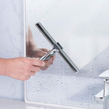 Ettori Shower Squeegee Stainless Steel Squeegee with Suction Storage Hook -10'', Chrome