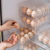 Ettori Egg Holder for Refrigerator Drawer Type Egg Container for Refrigerator BPA Free Fridge Organizer-12 Egg Storage,Stackable