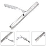 Ettori Shower Squeegee Stainless Steel Squeegee with Suction Storage Hook -10'', Chrome
